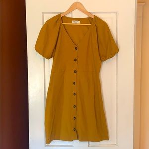 Madewell M Texture and Thread Mustard Dress